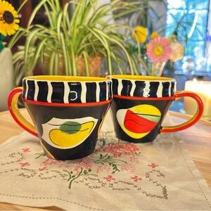 Disaronno Originale Ceramic Coffee Mugs — Fluted Shape | Set of 2